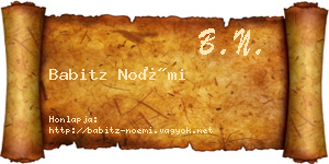 Babitz Noémi névjegykártya